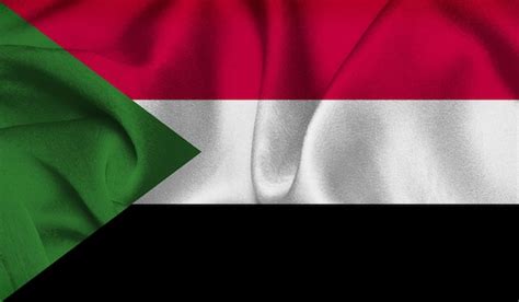 foto gratis de bandera de sudán con textura de tela foto premium