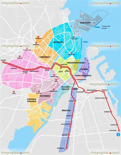 Mappa Del Quartiere Di Copenhagen Dintorni E Periferia Di Copenhagen