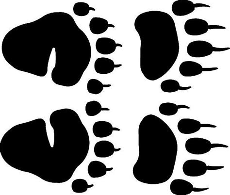 Bitty Black Bear Track Footprint Sticker Mini Paw Decals Ebay