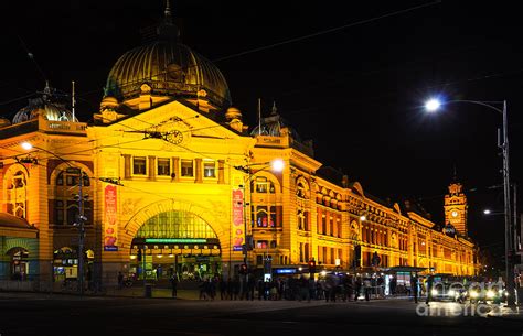 Icon Of Melbourne Flinders Street Station At Night Photograph By