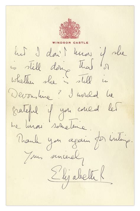 Lot Detail Queen Elizabeth Ii Autograph Letter Signed From 1960