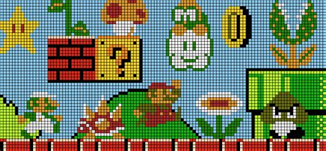 Super Mario Bros Scene Perler Bead Patterns Pixel Art Shop Fuse Hot