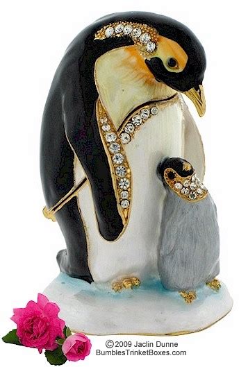 Trinket Box Papa Penguin And Baby In 2021 Trinket Boxes Animal