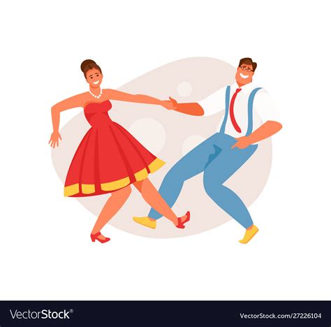 Couple Dancing Rock And Roll Royalty Free Vector Image