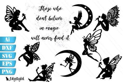 Fairy Silhouettes Svg Files For Cricut Fairy Fairy Wings Fairies