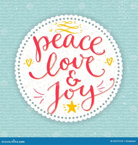 Peace Love And Joy Text Christmas Card With Stock Vector Image