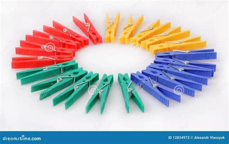 Multi Coloured Clothespins Stock Image Image Of Plain 12834973
