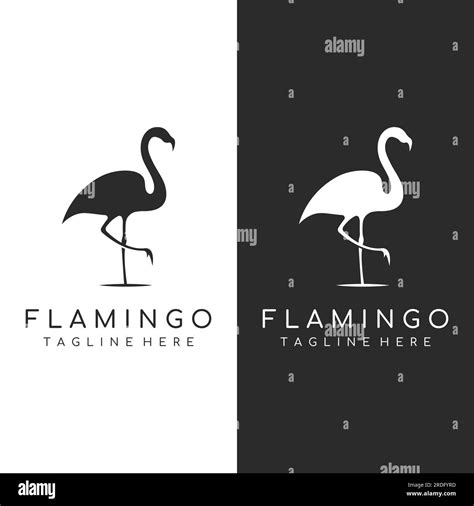 Logo Of A Long Legged Bird Or Flamingo Logo With Lines Abstract And