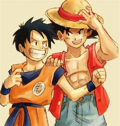 Cool Luffy And Naruto And Goku Goku Luffy And Naruto Poster