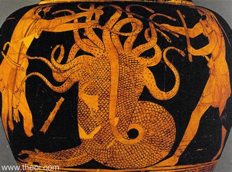 LERNAEAN HYDRA Slang Met Negen Koppen Uit De Griekse Mythologie Hi