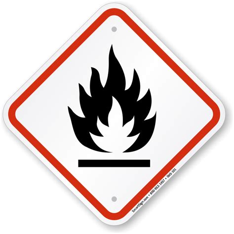 Ghs Flammable Pictogram Sign Diamond Shaped Sku Ghs