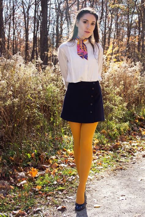 Pin By Elrefresho On Tights Yellow Tights Colored Tights Outfit