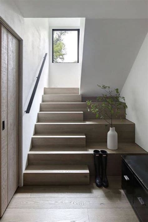 Minimalist Wooden Stairs Design House Tour