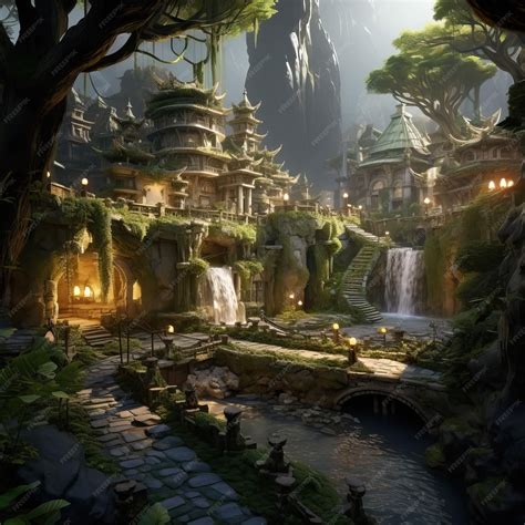 Premium AI Image | A mythical realm inspired by various folklore and