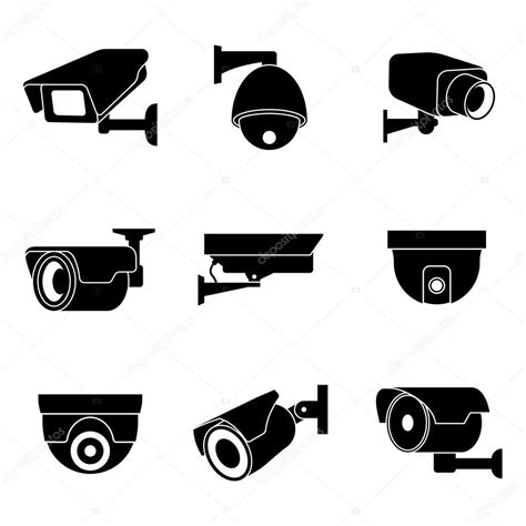 The cameras will appear along hove lawns and the central beach near shelter hall. Beveiliging-bewakingscamera, Cctv vector icons set ...