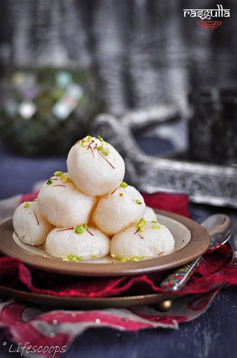 Rasgulla A Traditional Indian Sweet Made Of Homemade Cheese Dumplings