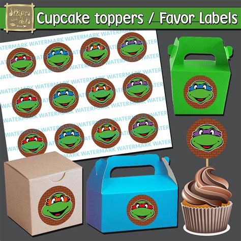 Printable Ninja Turtle Cupcake Toppers