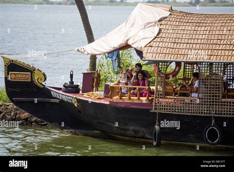 Rice Boat Cruise In The Backwaters Of Kerala India Stock Photo Alamy