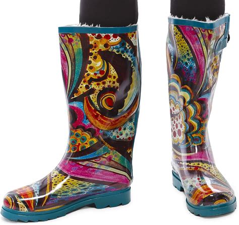 Gilbins Women Rubber Fur Lined Rain Boots And Snow Boots