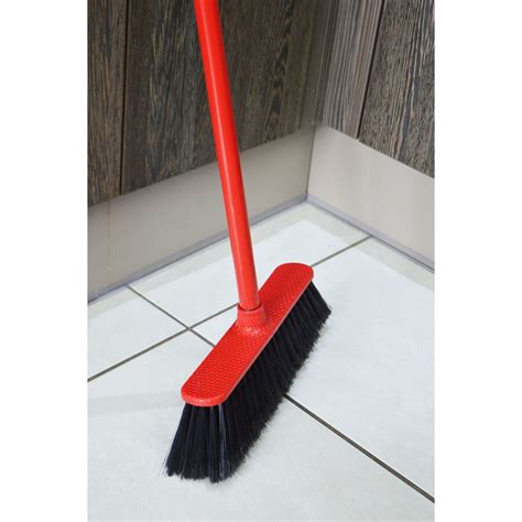 Red Soft Bristle Household Cleaning Broom 129cm H With A 32cm Broom