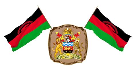 Premium Photo Flag And The Coat Of Arms Of Malawi Background For