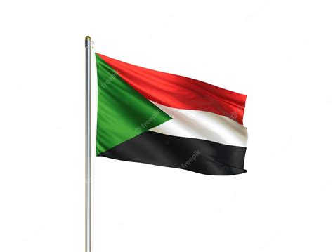 bandera nacional de sudán ondeando en fondo blanco aislado bandera de sudán ilustración 3d