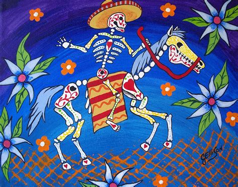 Day Of The Dead Horse And Rider 8x10 Art