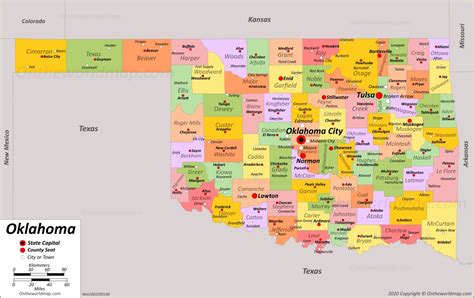 State Of Oklahoma Map