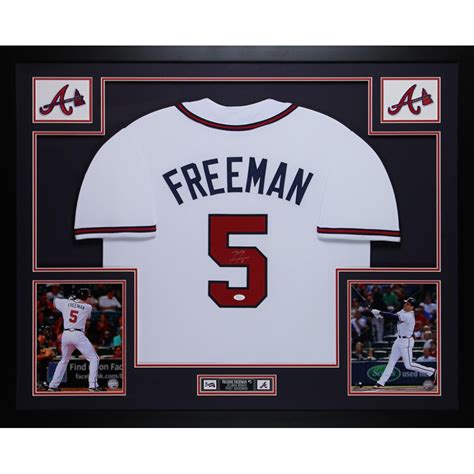 Freddie Freeman Signed 35x43 Custom Framed Jersey Display Jsa