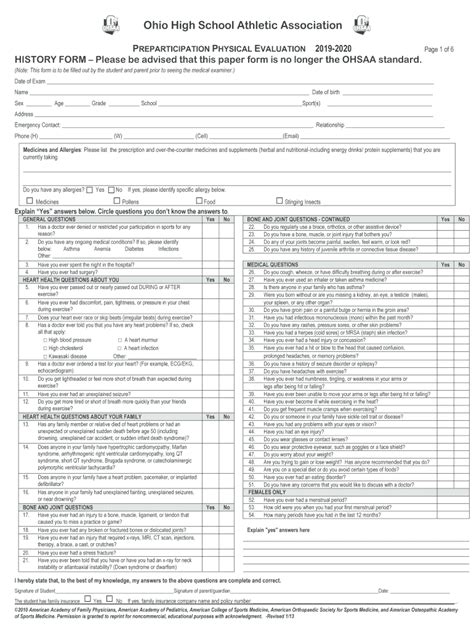 Fillable Online 2019 2020 Ohsaa Physical Form Fax Email Print Pdffiller