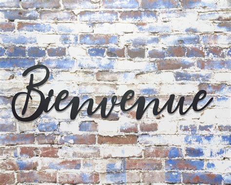 Bienvenue Metal Sign, Metal Word Sign, French Welcome Decor, French Re ...