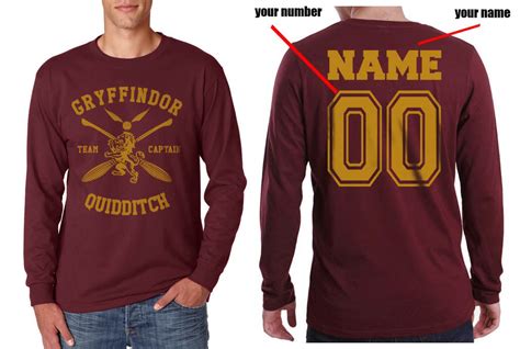 Customized New Gryffindor Captain Quidditch Team Long Sleeve T Shirt