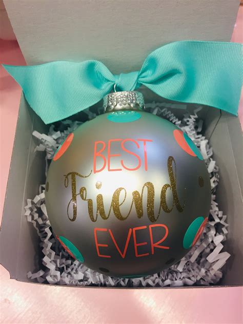 Personalized Best Friend Ever Ornament Glass Ball Friend Etsy