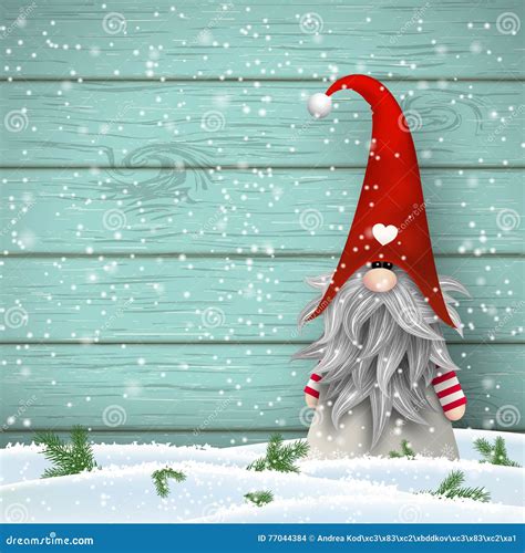 Scandinavian Christmas Traditional Gnome Tomte Illustration Stock