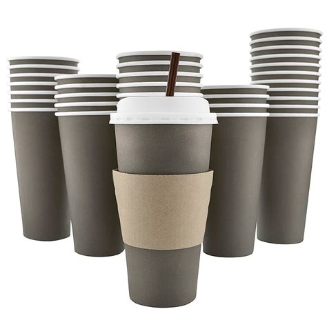 Perfect for coffee shops, break rooms, and convenience stores, these recycled paper cups come in a variety of sizes, so you can serve every customer the small, medium, or large drink they want. Recyclable Take Away 20oz Eco Friendly Disposable Coffee Cups