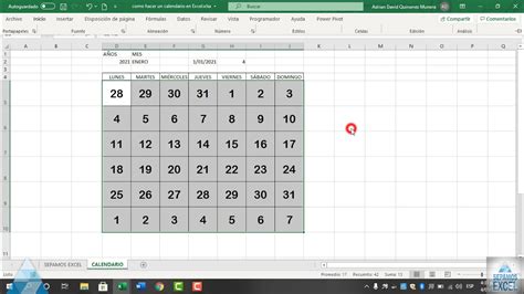 Crear Calendario Semanal En Excel