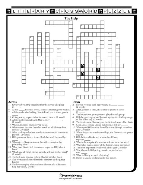 Free Crossword Puzzles English Teachers Free Library Prestwick House