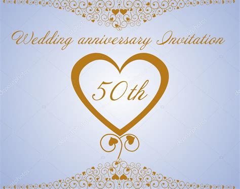 50th Wedding Anniversary Invitation — Stock Vector © Ninarubanyuk 61678059