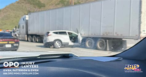 Car Pinned Under Semi Truck After 5 Freeway Crash