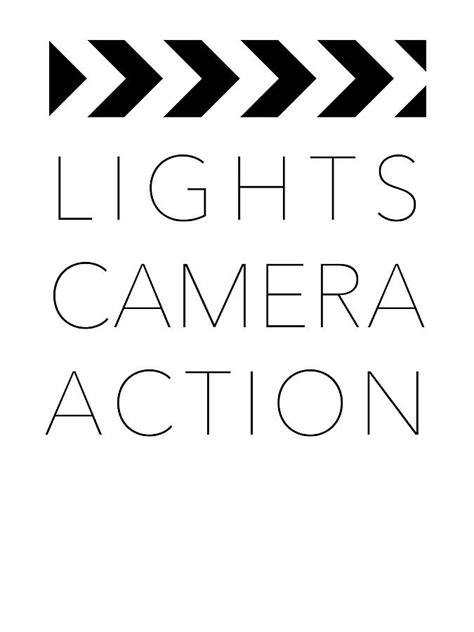 Lights Camera Action Poster Quote Painting By Eileen Cooper Pixels