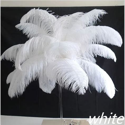 Plumes d autruche blanches naturelles 50 pièces 45 50 cm 18 20 pouces plumage d autruche