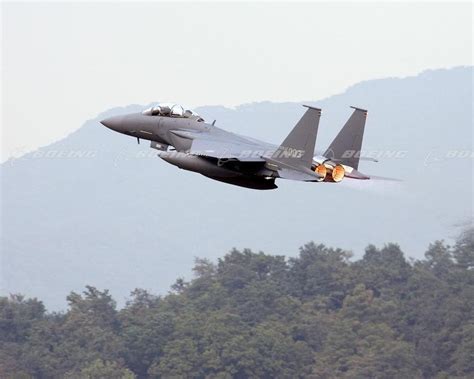 Boeing Images F 15k Strike Fighter In Flight With Afterburners Lit
