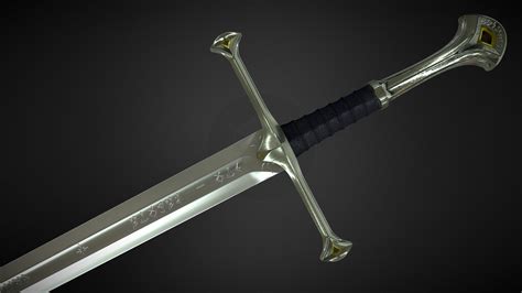 The Sword Of Aragorn Andúril High Poly Download Free 3d Model By