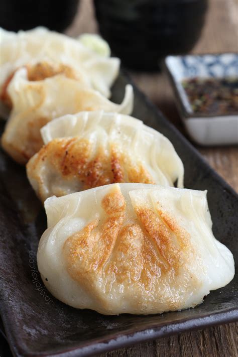For pork, chicken or beef dumplings. Gyoza Recipe with dipping sauce |Foxy Folksy