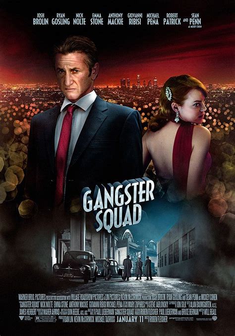 Gangster Squad Sean Penn As Mickey Cohen And Emma Stone As Grace
