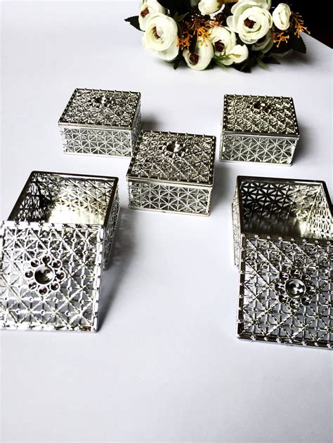 Wedding Favor Boxes Silver Favor Boxes Favors For Guests Etsy