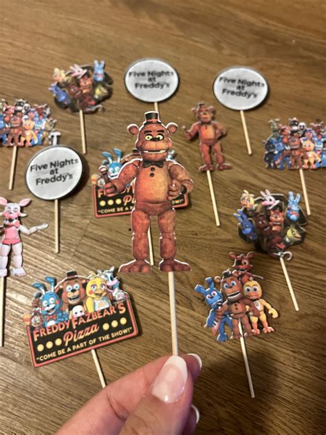 Five Nights At Freddy S Cupcake Toppers Physical Inch Ready To Ship Video Games Boy Cupcake