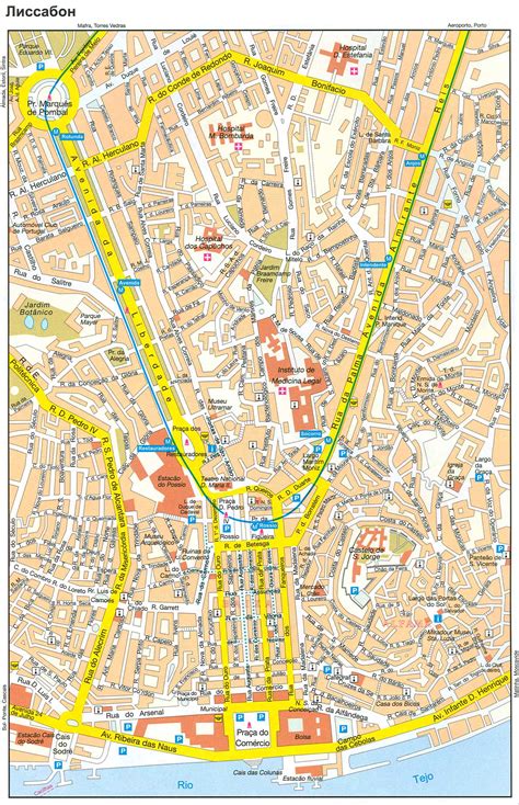 Гугл карта португалии с улицами. Португалия, карта Лиссабона. Подробная карта улиц центра г ...