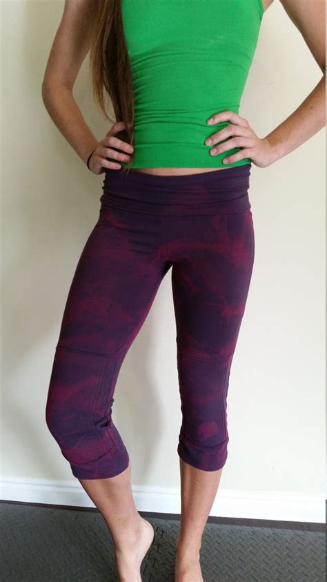 Hand Painted Kneeotech Yoga Pants With Built In Knee Pads Fuschia On