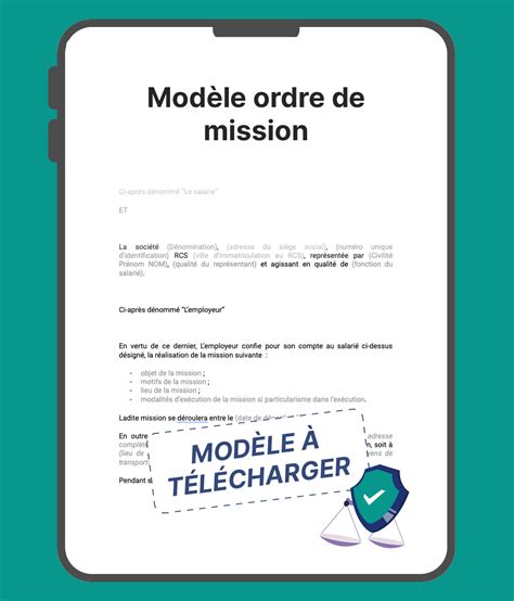 Ordre de mission modèle à télécharger
